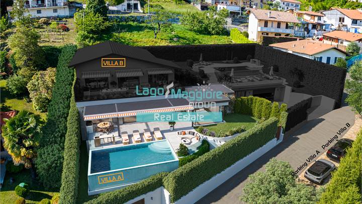 MODERNA VILLA A SUNA CON PISCINA E VISTA SUL GOLFO BORROMEO